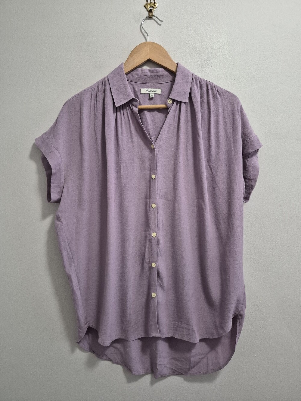 Madewell Oversized Central Drapey Shirt Purple Size XXS